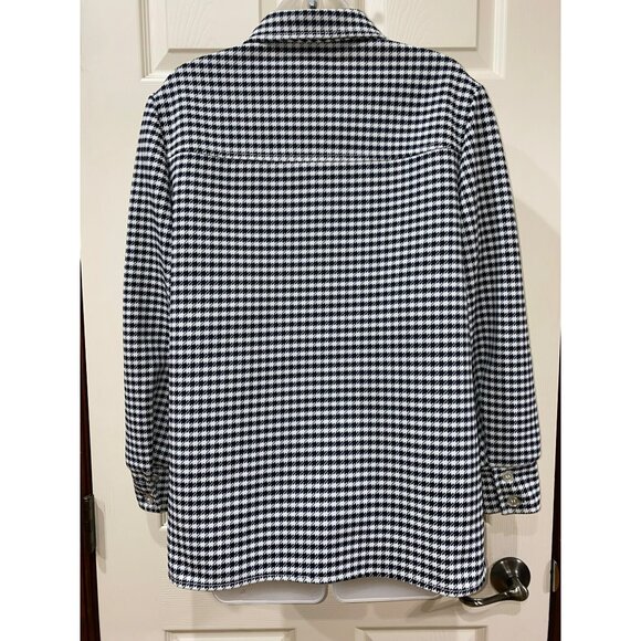 Vintage Jack Winter Black & White Houndstooth Button-Up Shirt Jacket Womens M Po - Picture 7 of 8